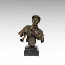 Бюсты Латунь Статуя Кларнета Человек Украшения Бронзовая Скульптура Т-483 (С)